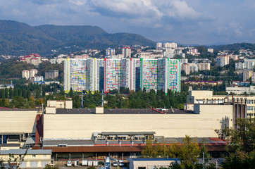 A modern residential neighborhood in the mountains