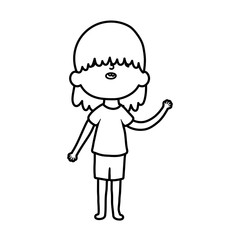 Fototapeta premium cute little boy cartoon character design thick line