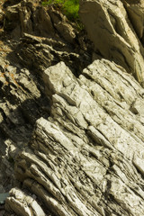 Sutomore settlement near Stari Bar (Old Bar), Montenegro, the view of suburb nature : shale rocks layers