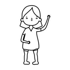 cute little boy cartoon character design thick line