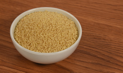 bowl of raw dry couscous
