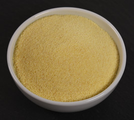 bowl of dry semolina