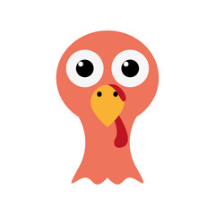 Cartoon icon of a turkey. Thanksgiving season - Vector