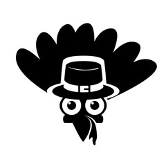 Silhouette of a turkey. Thanksgiving season - Vector