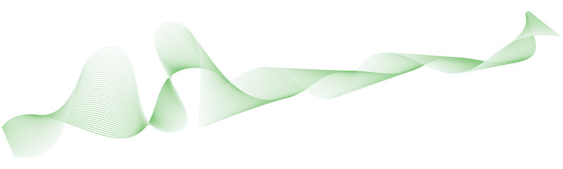 abstract green wave lines on white background