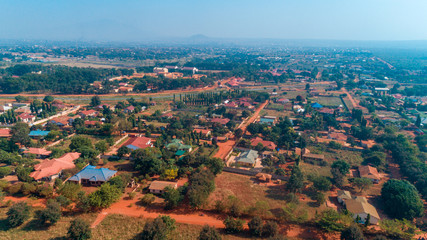 Aerial view of the Morogoro town in  Tanzania