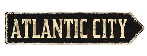Atlantic city vintage rusty metal sign © Balint Radu