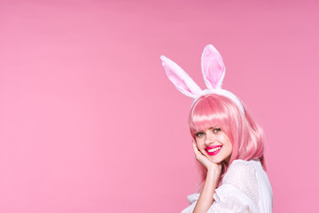 girl with bunny ears