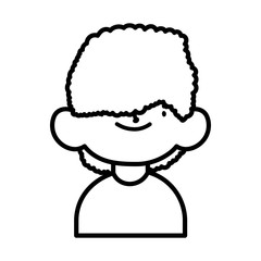 cute little boy cartoon character portrait thick line