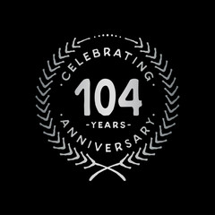 104 years design template. 104th vector and illustration.