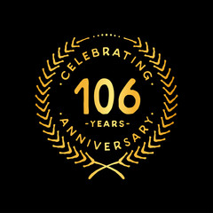106 years design template. 106th vector and illustration.