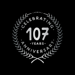 107 years design template. 107th vector and illustration.