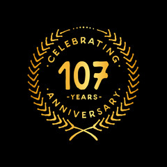 107 years design template. 107th vector and illustration.