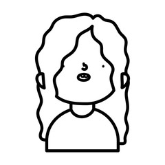 cute little girl happy cartoon character thick line