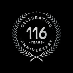 116 years design template. 116th vector and illustration.