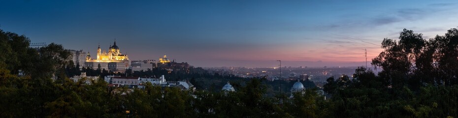 Far look from the Almudena Cathedral in Madrid, Spain.	