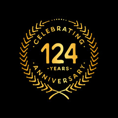 124 years design template. 124th vector and illustration.