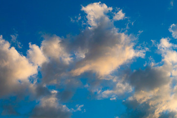 Naklejka na ściany i meble natural clouds sunset at blue sky