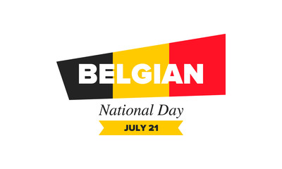 Belgian National Day. Belgium Independence day. Annual holiday in Belgium, celebrated in Jule 21. Patriotic design. Poster, greeting card, banner and background. Vector illustration