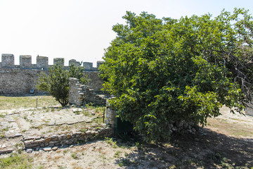 Ruins of Fortress in city of Kavala, Greece