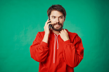 young man with headphones listening to music