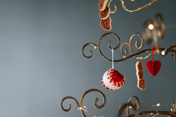 abstract background with christmas ornaments