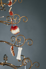 abstract background with christmas ornaments
