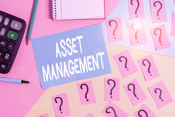 Word writing text Asset Management. Business photo showcasing analysisaged investment of assets of...