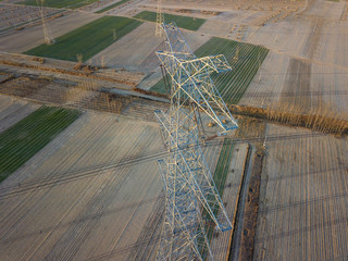 The power supply facilities of contour in the evening
