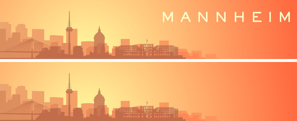 Mannheim Beautiful Skyline Scenery Banner - obrazy, fototapety, plakaty