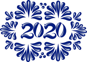 ilustration the year 2020 design in talavera