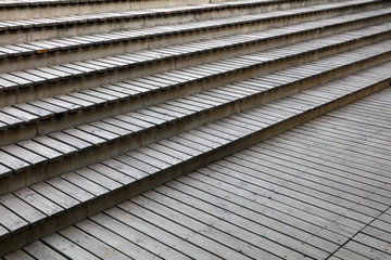 wooden staircase in the park