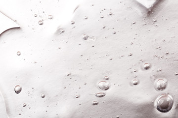 Hyaluronic acid gel. Textured background with oxygen bubbles