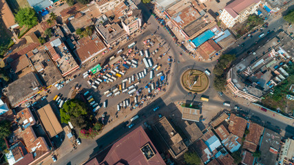 Aerial view of the Morogoro town in  Tanzania