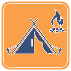 Tourist tent icon