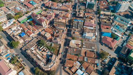 Fototapeta na wymiar Aerial view of the Morogoro town in Tanzania