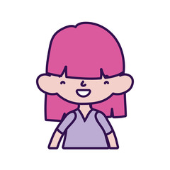 cute little girl happy cartoon character portrait