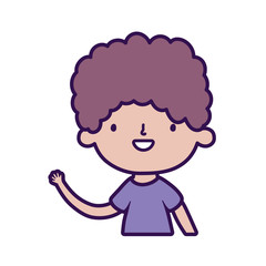 cute little boy cartoon character portrait