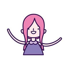 cute little girl happy cartoon character portrait