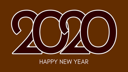 2020 Happy New Year logo text design