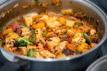 Chinese tofu and vegetables stir-fry