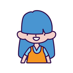 cute little girl happy cartoon character portrait