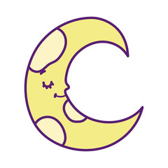 baby shower cute yellow half moon cartoon