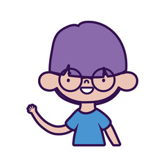 cute little boy cartoon character portrait