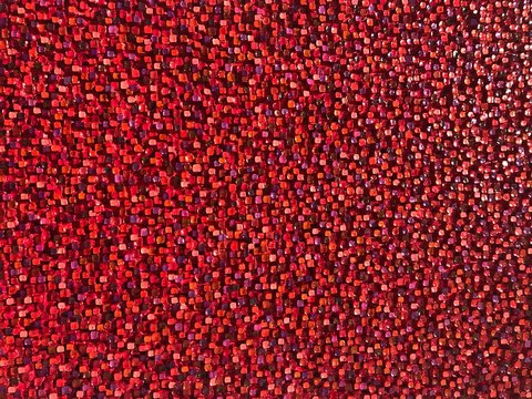 Wall of bright red glitter
