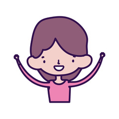 cute little girl happy cartoon character portrait