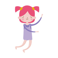 cute little girl happy cartoon character