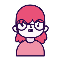 cute little girl happy cartoon character portrait