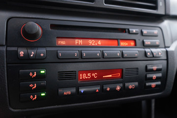 Modern car Radio with FM, CD, RDS and red illumination