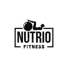 Nutrition Fitness logo designs, rustic logo template